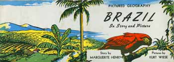 Item #11-0222 Brazil in Story and Pictures (dust jacket only). Marguerite Henry, Kurt Wiese.