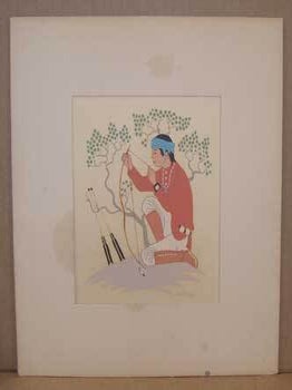 Item #11-0284 Navaho Boy with Bow and Arrows. Harrison Begay