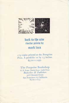 Item #11-0341 Prospectus for Back to the Cave: Twelve Prints. Mark Luca