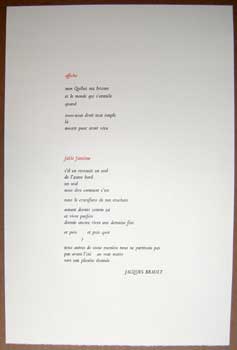Item #11-0476 Two Poems. Jacques Brault