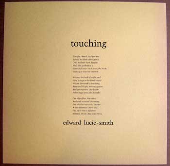 Item #11-0491 Touching. Edward Lucie-Smith.
