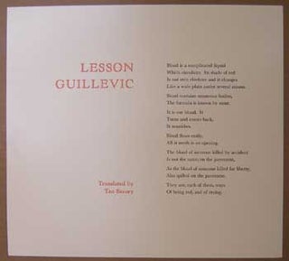 Item #11-0500 Lesson. Guillevic