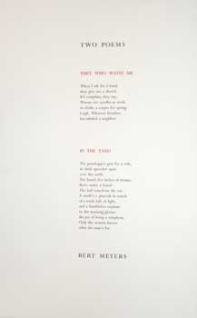 Item #11-0506 Two Poems. Bert Meyers