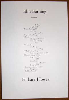 Item #11-0509 Elm-Burning. Barbara Howes