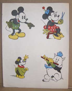 Item #11-0733 Leaf of Disney characters. Walt Disney, after