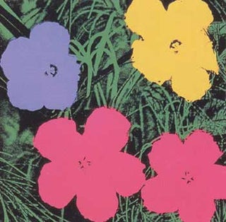 Item #11-1032 Flowers 1970 in Wisteria Blue, Buttercup, Carmine and Black. Andy Warhol, After