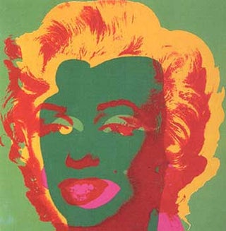 Item #11-1052 Marilyn Monroe 1967 in Grass Green, Meadow Green, Apricot, Scarlet and Rose. Andy...