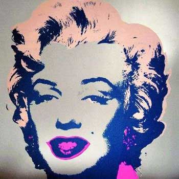 Item #11-1053 Marilyn Monroe 1967 in Gray, Peach Pink, Indigo and Rose. Andy Warhol, After.