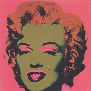 Item #11-1054 Marilyn Monroe 1967 in Carmine, Rust, Olive Green and Black. Andy Warhol, After