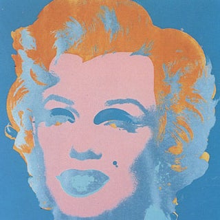 Item #11-1056 Marilyn Monroe 1967 in Flax Blue, Coral, Sky Blue and Blush Pink. Andy Warhol, After