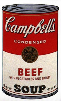 Item #11-1077 Campbell's Soup I 1968. Beef with Vegetables and Barley. Andy Warhol, After