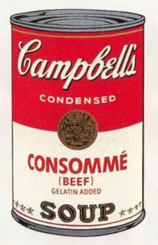 Item #11-1080 Campbell's Soup I 1968. Consommé (Beef), Gelatin Added. Andy Warhol, After