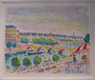 Item #11-1128 View of the Seine and Right Bank from the Left Bank in Paris. (La Seine vue de la...