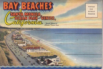 Item #12-0047 Bay Beaches: Santa Monica, Ocean Park and Venice, California. Western Pub., Novelty Co, Calif Los Angeles.