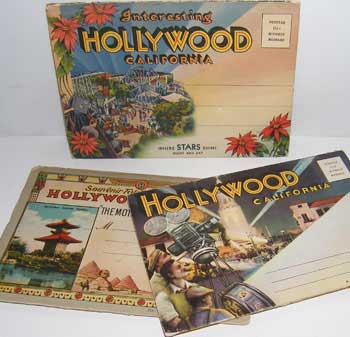 Item #12-0054 Souvenir Postcard Folders of Hollywood, California. Western Pub., Novelty Co, Calif Los Angeles.
