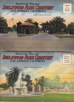 Item #12-0055 Souvenir Postcard Folders for Inglewood Park Cemetery, Los Angeles, California....