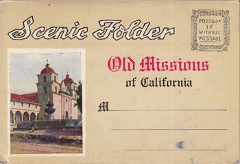 Item #12-0057 Scenic Folder [of] Old Missions of California. M. Kashower Co, Calif Los Angeles.