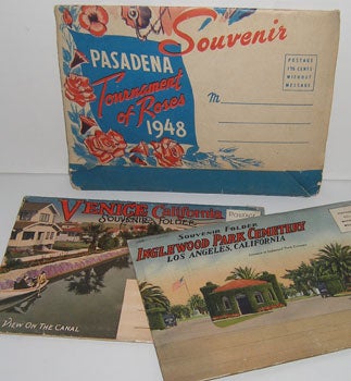 Item #12-0074 Souvenir Folders of Venice, California; Inglewood Park Cemetery, Los Angeles; and Pasadena's Tournament of Roses. Pacific Novelty Co, Calif San Francisco.