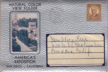 Item #12-0116 Natural Color View Folder, America's Exposition, San Diego, California. John Sirigo.