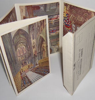 Item #12-0121 Art Colour 6 View Letter Card of Westminster Abbey. Valentine, Sons, London.