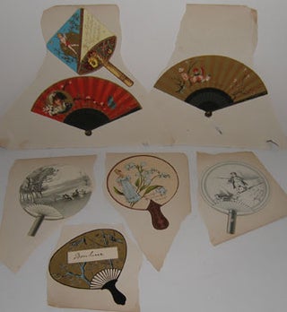 Item #12-0147 Decorative Miniature Fan Prints. J A. Lowell, Co, Mass Boston