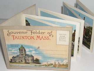 Item #12-0266 Souvenir Folder of Taunton, Massachusetts. Curt Teich, Co, Ill Chicago