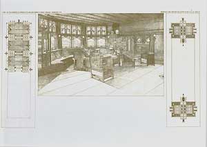 Wright, Frank Lloyd - Living-Room in the Residence of Harley Bradley, Kankahee, Illinois, 1900. Pl. XXII