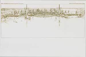Item #12-0509 Amusement resort designed to be built at Wolf Lake, Indiana. Perspective, 1895. ...