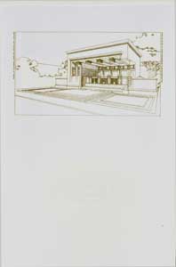Item #12-0516 Study for a concrete bank building in a small city. (A Village Bank), 1901. Pl....