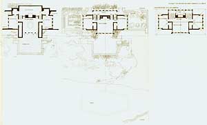 Item #12-0517 Thomas P. Hardy house, Racine, Wisconsin. Ground Plan, 1905. Pl. XV. Frank Lloyd Wright.
