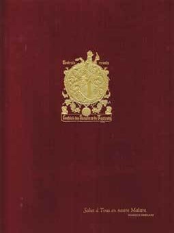 Item #12-0565 Salut à tous en nostre Maîstre. Menu cover for the Confrérie des Chevaliers du...