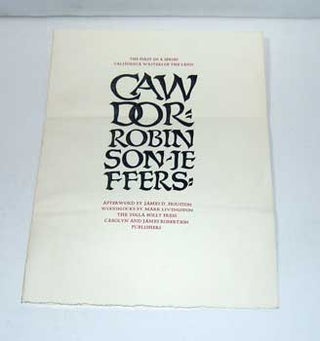 Item #12-0770 Prospectus for Cawdor: First in a Series, California Writers of the Land. Robinson...