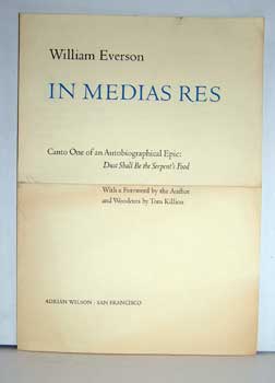 Item #12-0772 Prospectus for In Medias Res. Canto One of an Autobiographical Epic: Dust Shall Be...