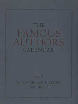 Item #12-0945 The Famous Authors Calendar, 1976. Christopher's Books, Calif Santa Barbara