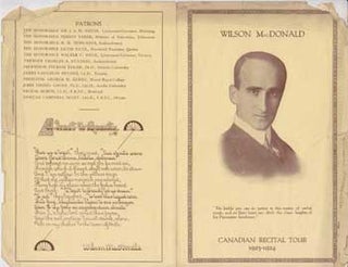 Item #12-1032 Wilson MacDonald Canadian Recital Tour 1923-1924. Wilson MacDonald
