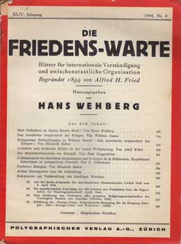 Item #12-1034 Die Friedens-Warte. XLIV, Nr. 4. Hans Wehberg