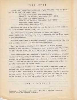 Item #12-1276 Then Act! (Peace Movement Flyer). Berkeley Citizens' "Witness for Peace in Vietnam"