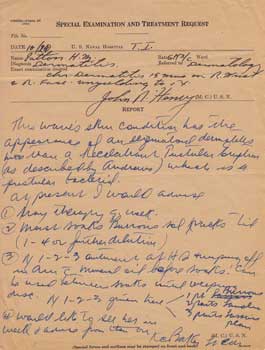 Item #12-1295 Special Examination and Treatment Request for H. M. Patton. John N. Henry, M. D
