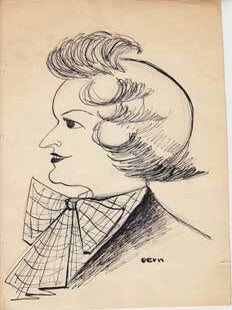 Item #12-1300 MGH I Caricature (Portrait of a Lady). Vern