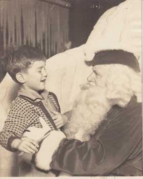 Item #12-1302 Billie (William) Grant Biddle and Santa Claus. Capwell's Department Store Photographer