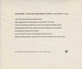 Item #12-1333 Fourth Annual Protest Poem against War. Mary Norbert Korte