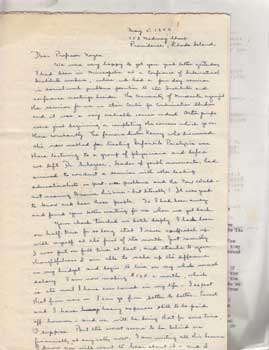 Item #12-1344 ALS to Prof. George R. Noyes and his reply. Elizabeth and Ernest Reiss