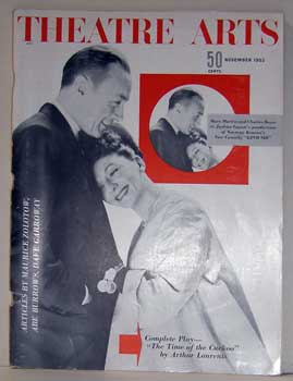 Item #13-0027 Theatre Arts. November 1953. Vol. XXXVII, No. 11. Maurice Zolotow, Abe Burrows,...