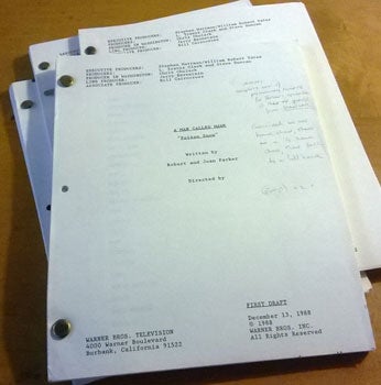 Item #13-1188 Four versions of a "first draft" typescript of A Man Called Hawk, "Poison Snow" Robert and Joan Parker.