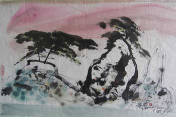 Item #13-1249 [Abstract Landscape Painting]. Zan Chang.