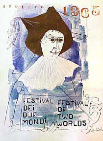 Item #13-1374 Spoleto. Festival Dei Due Mondi = Festival of Two Worlds [poster]. Signed. Ben Shahn