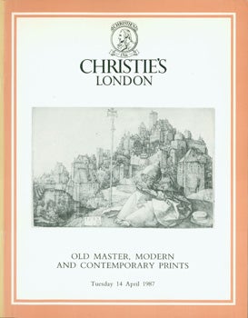 Item #15-10508 Old Master, Modern and Contemporary Prints, April 14, 1987. Sale REGAN-3580. Lots 1 - 378. Christie's, London.