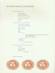 Item #15-10591 In The Circle/Galilee. A Solstice Greeting From Grant Fisher & Diane di Prima,...