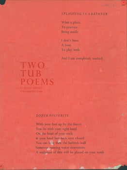 Cranium Press (San Francisco, CA); Keith Abbott - Two Tub Poems. A Cranium Free Poem