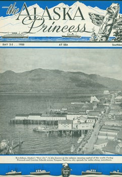 Item #15-10607 The Alaska Princess. Alaska Service, Day 2-S, 1950. At Sea. Southbound. Alaska Princess, Pacific Princess.